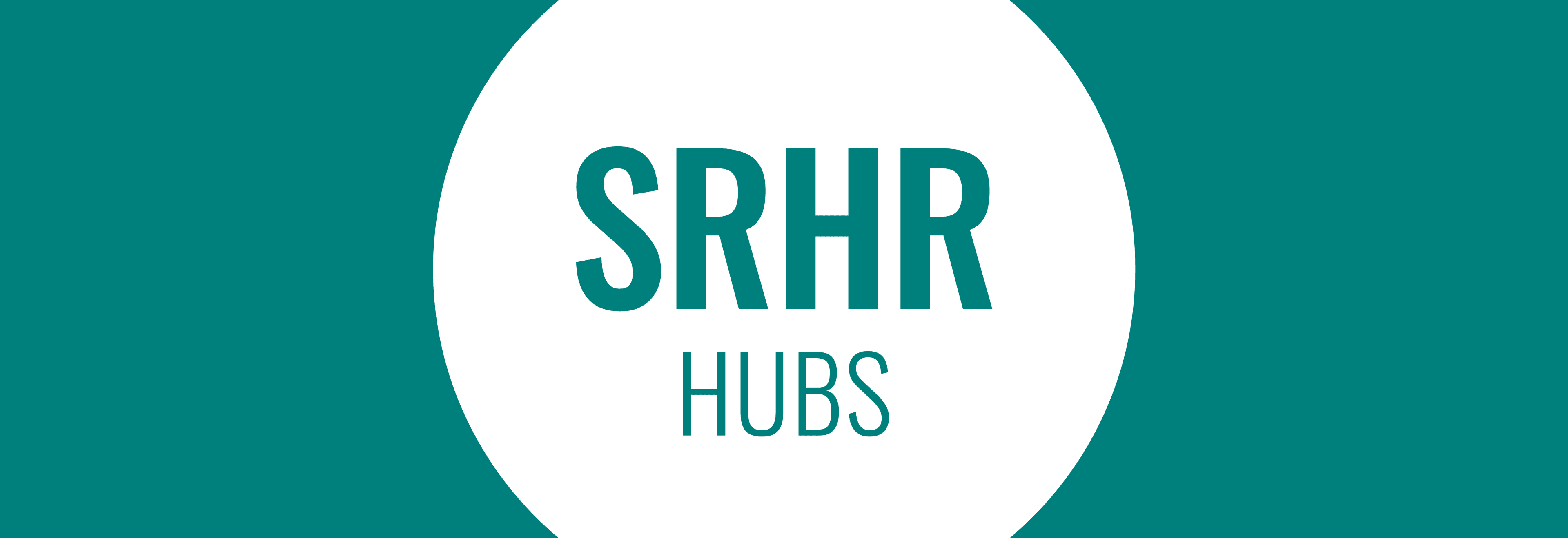 A banner that reads 'SRHR Hubs'.